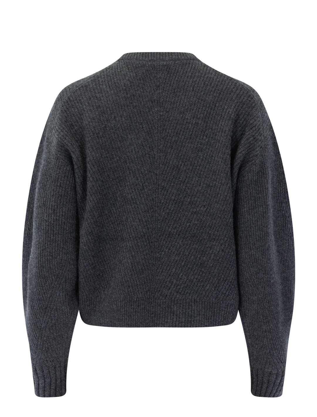 cashmere crewneck pullover in charcoal