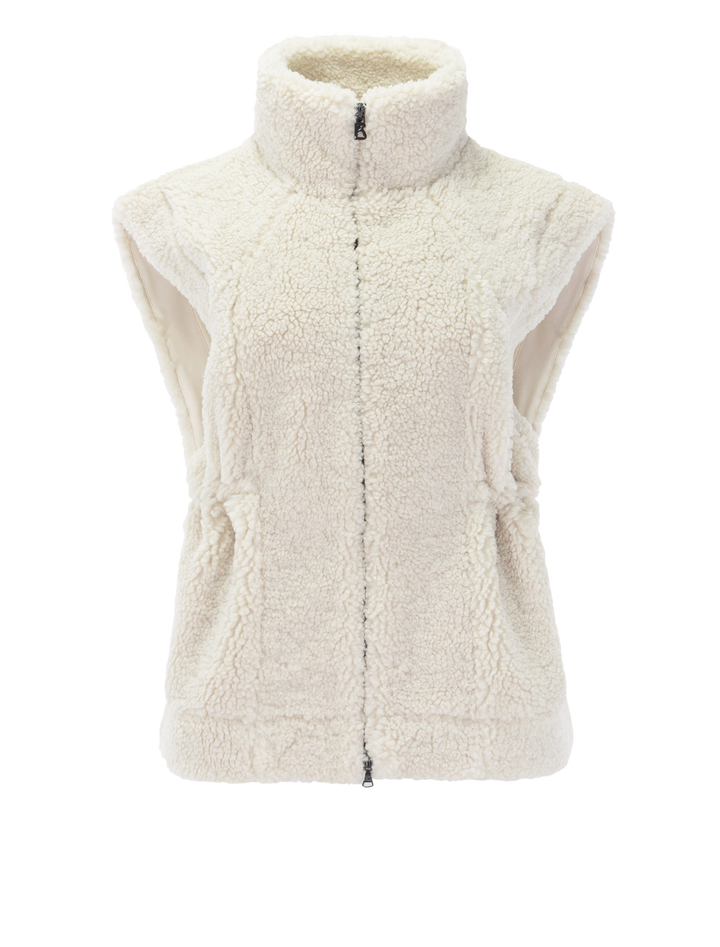kylie teddy vest in off-white