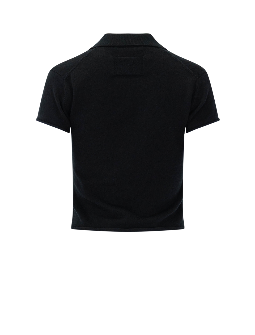 casual shrunken polo in black