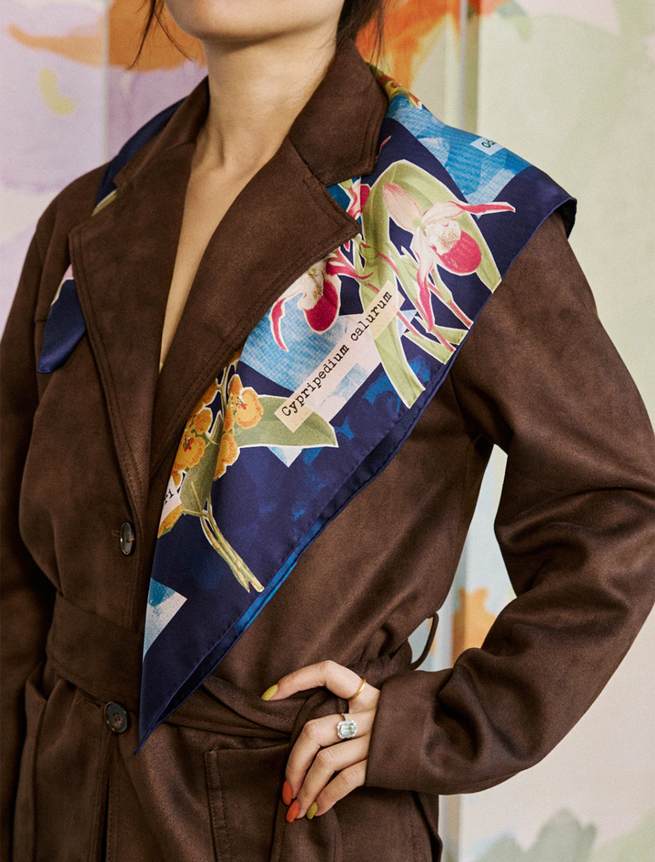 LP + NYBG Orchid on the Block scarf in blue