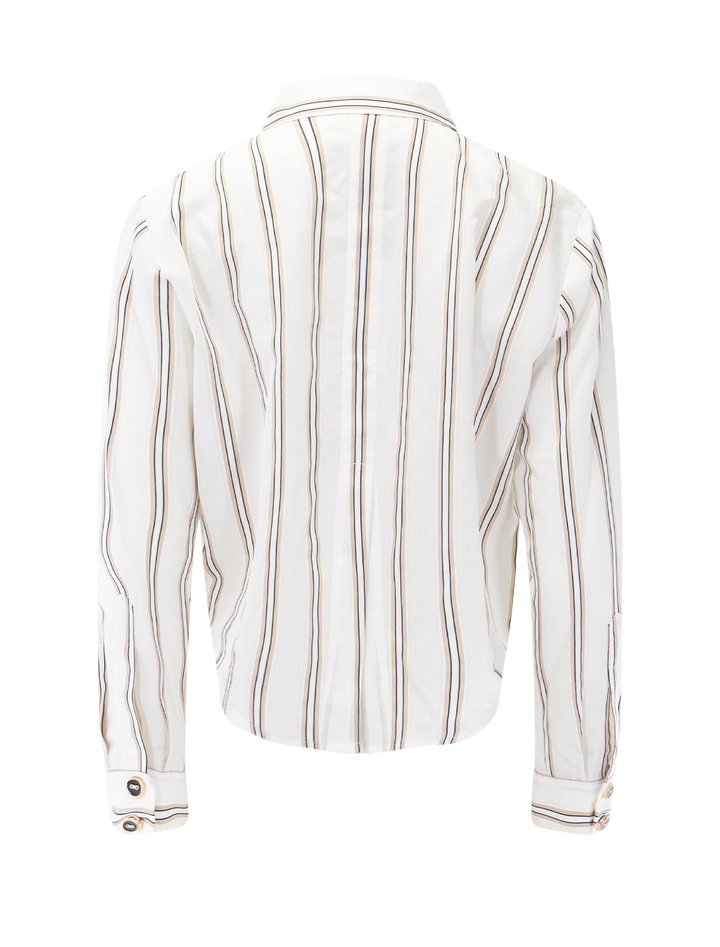 cosette shirt in ivory, khaki, and black stripe