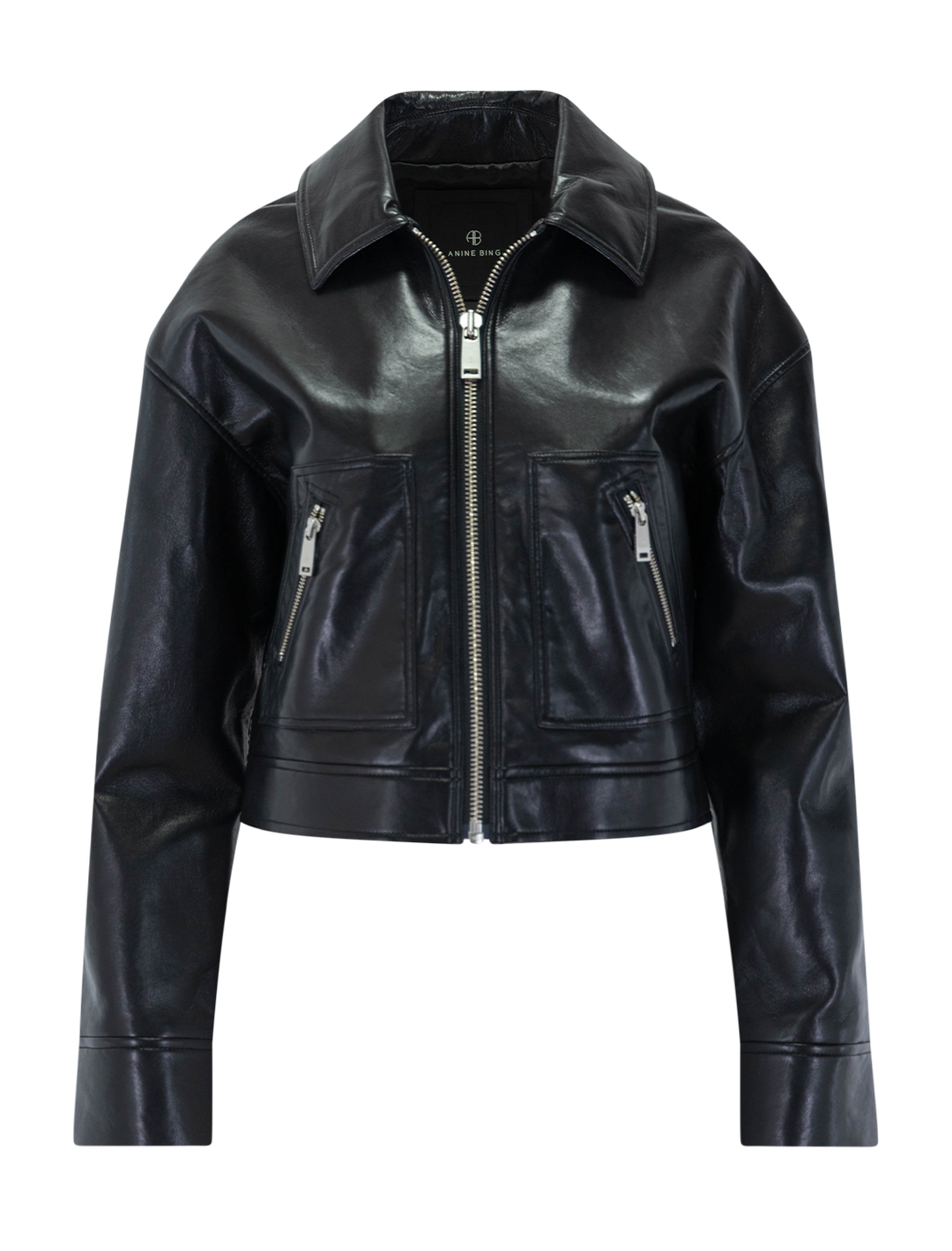 assan jacket in black leather