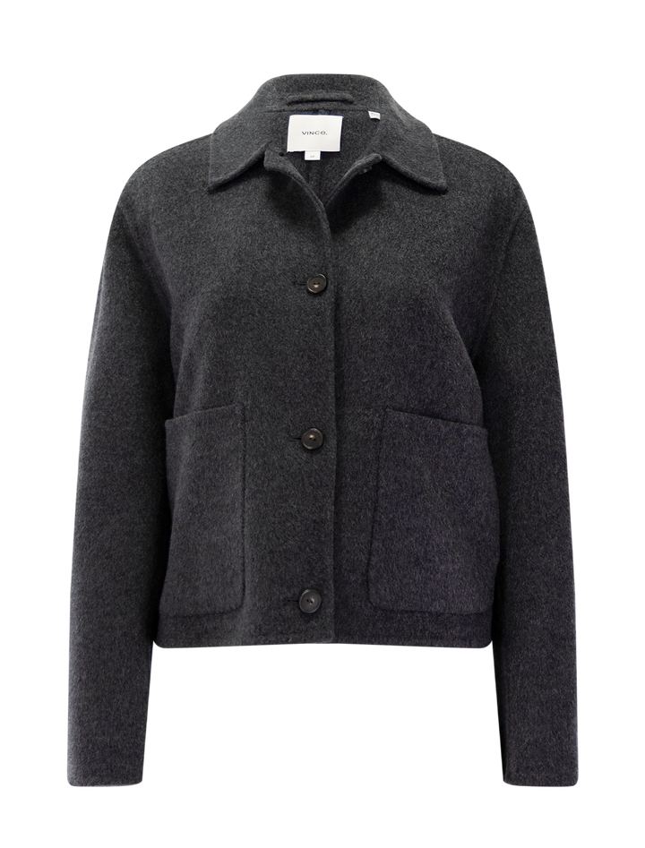 cashmere and wool jacket in charcoal