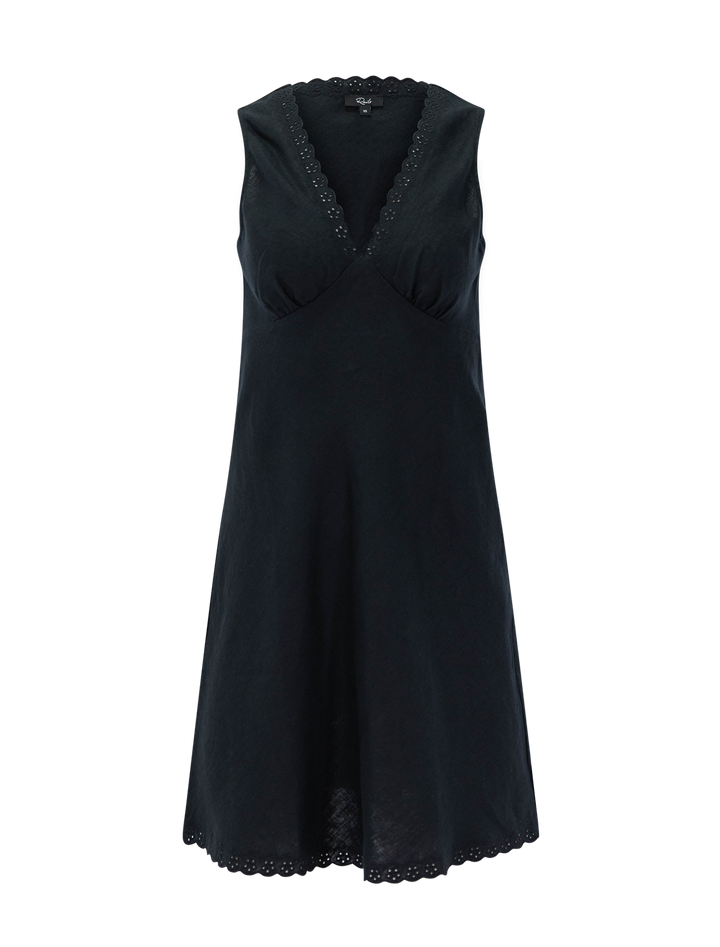 bex dress in black linen