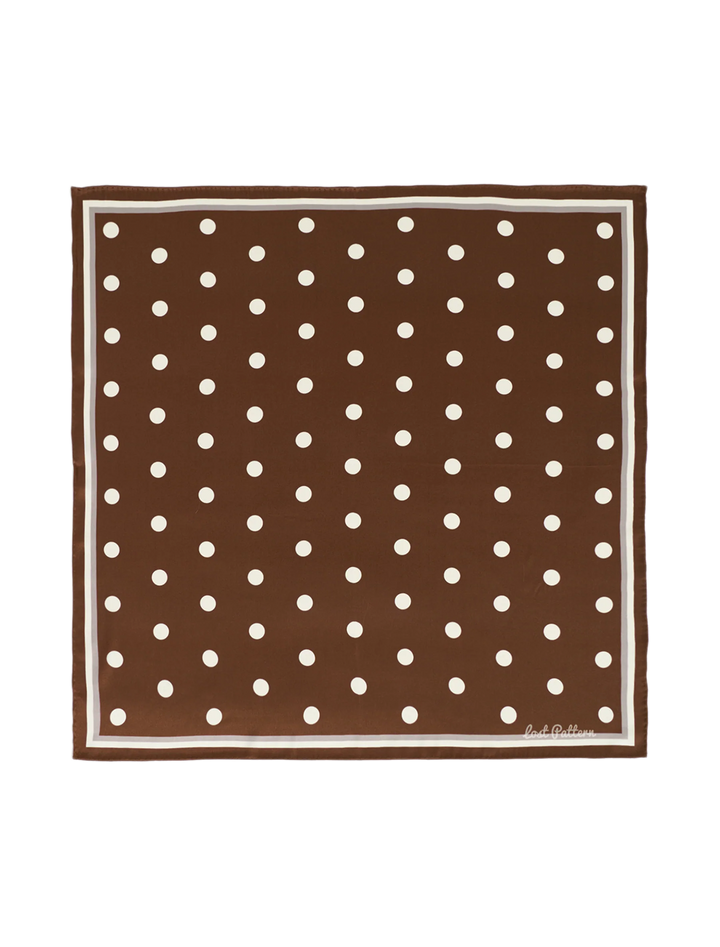 retro polka dot silk bandana in cafe au lait