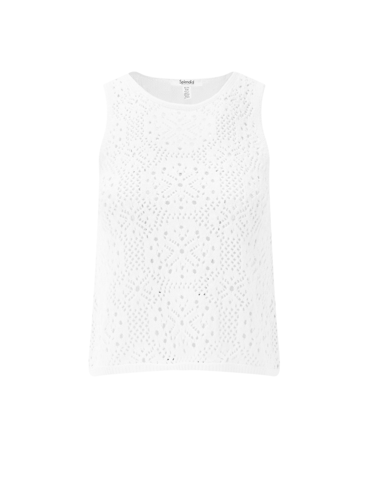 beckham crochet sweater tank in white