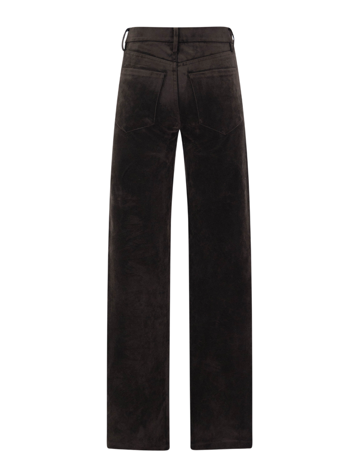the vegan suede margot slim in dark chocolate