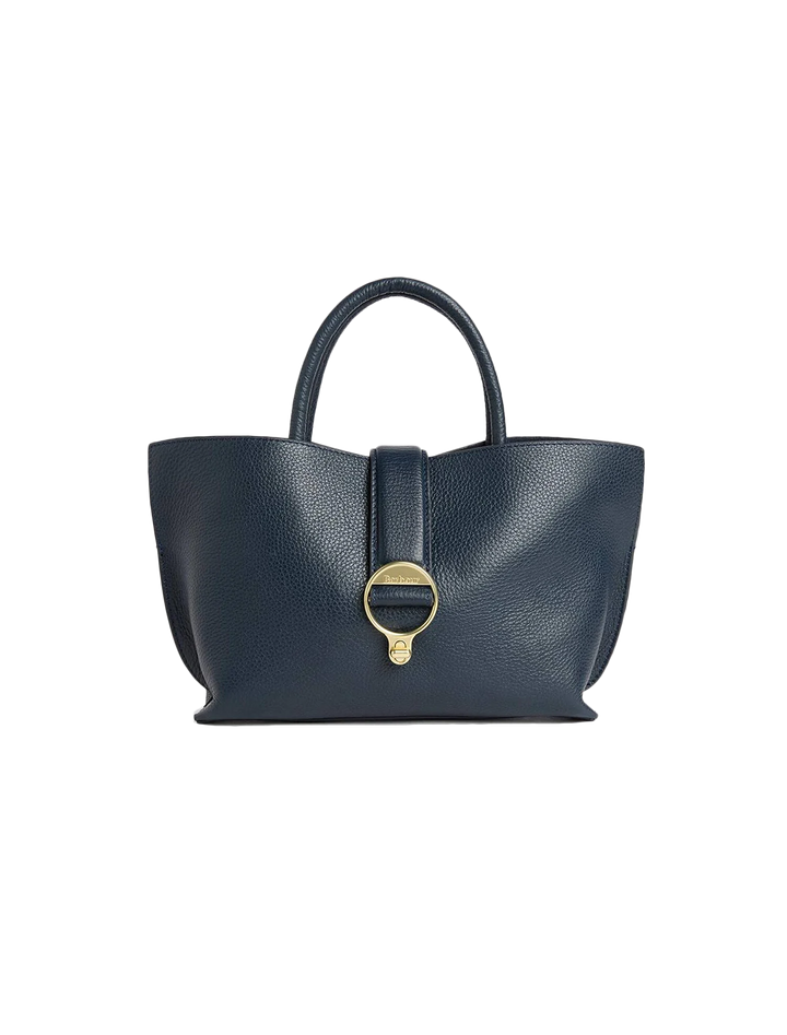 alder mini leather tote in navy
