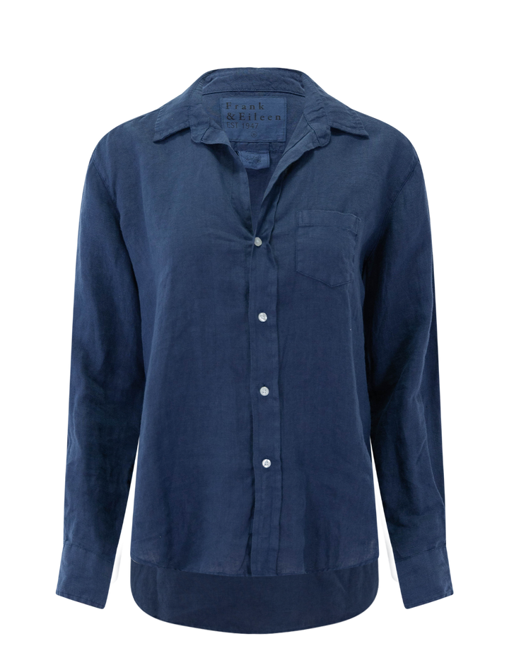 eileen in navy washed linen
