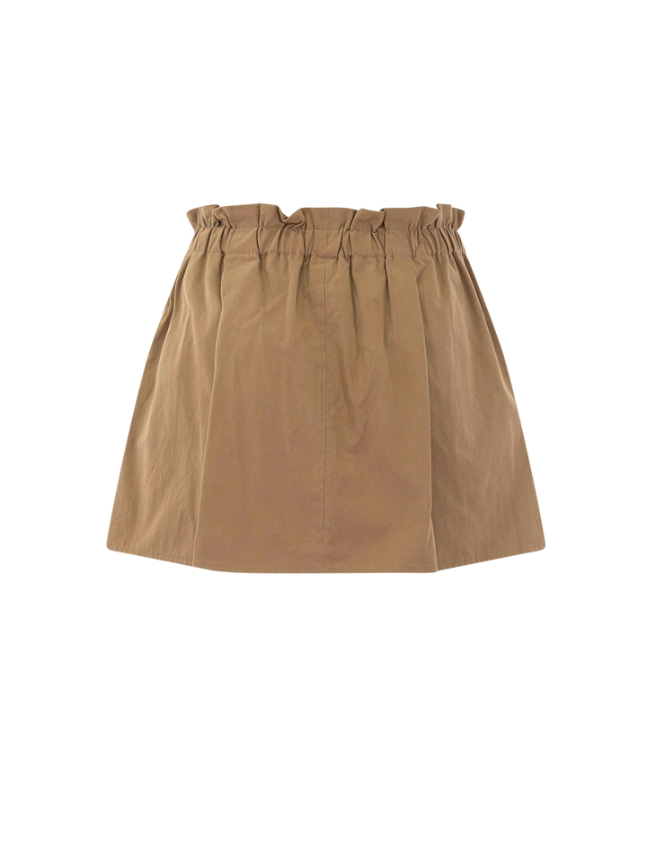 mid rise cotton pull on skort in almondine