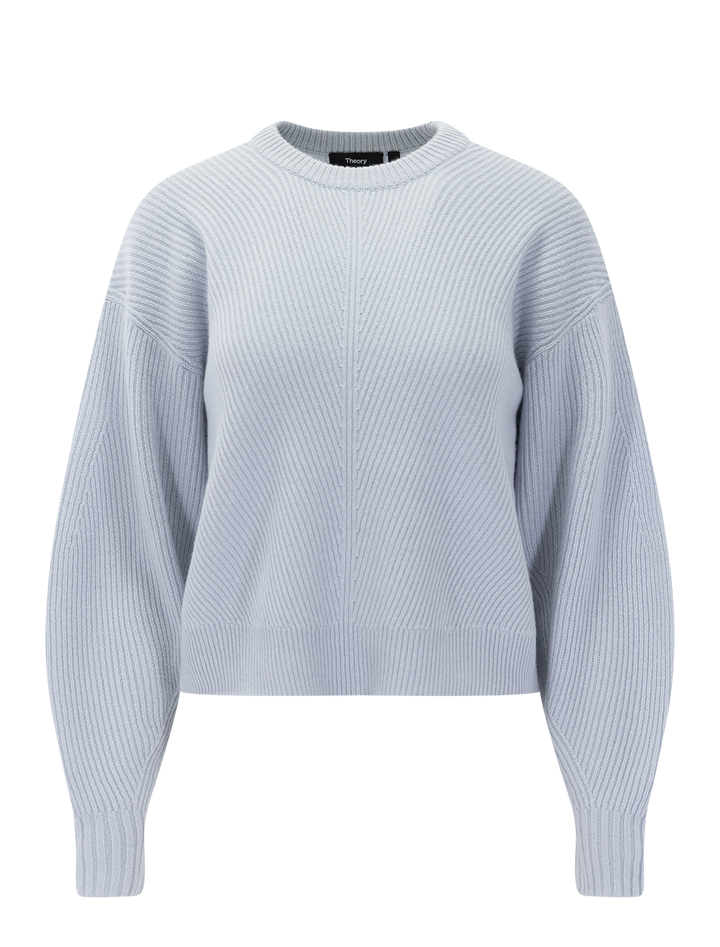 cashmere crewneck pullover in cool fog