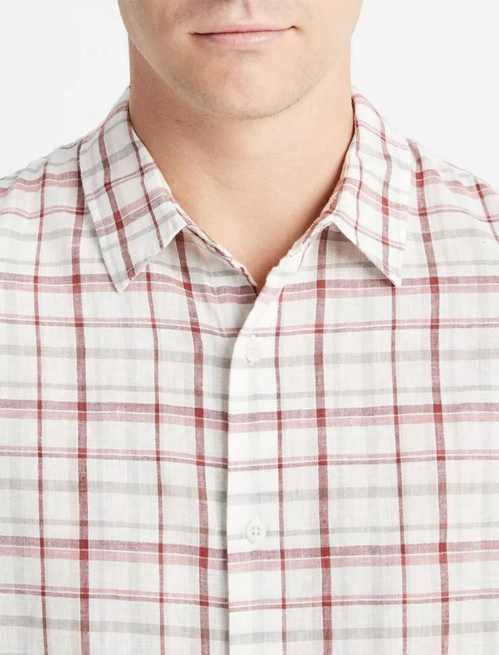 mens oakmont plaid l/s shirt in alabaster and dried cactus (2)