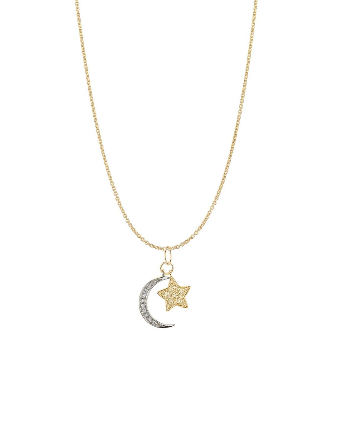 Sydney Evan gold and diamond moon and star charm necklace - Twigs