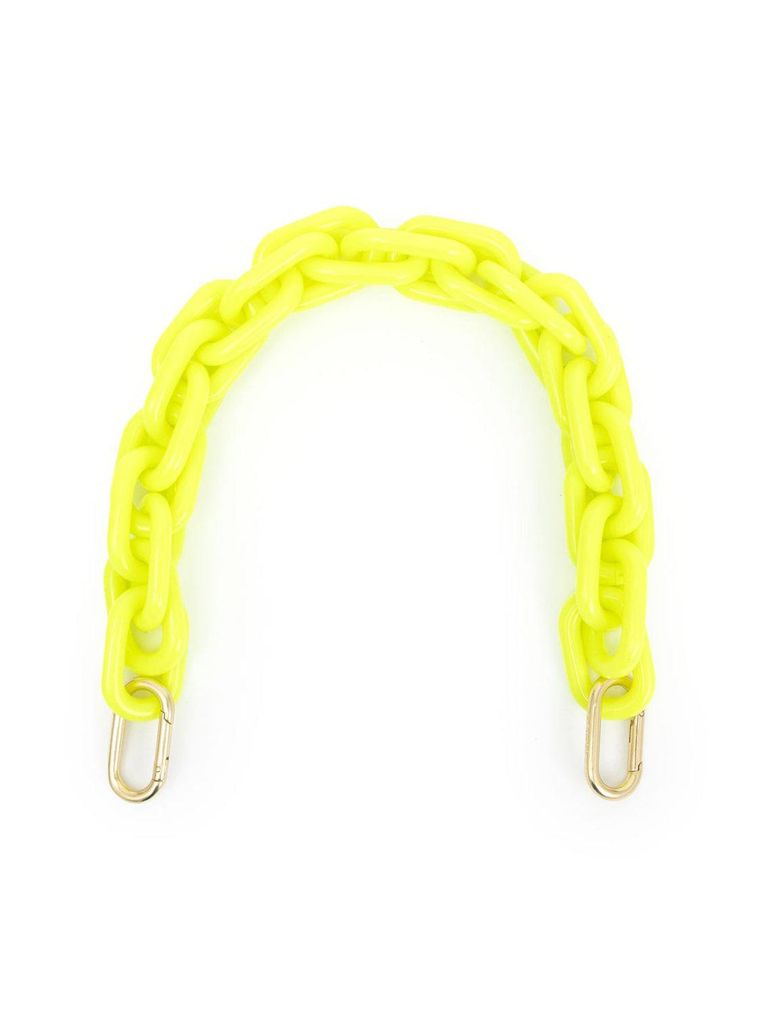 flat view of shortie strap in neon yellow