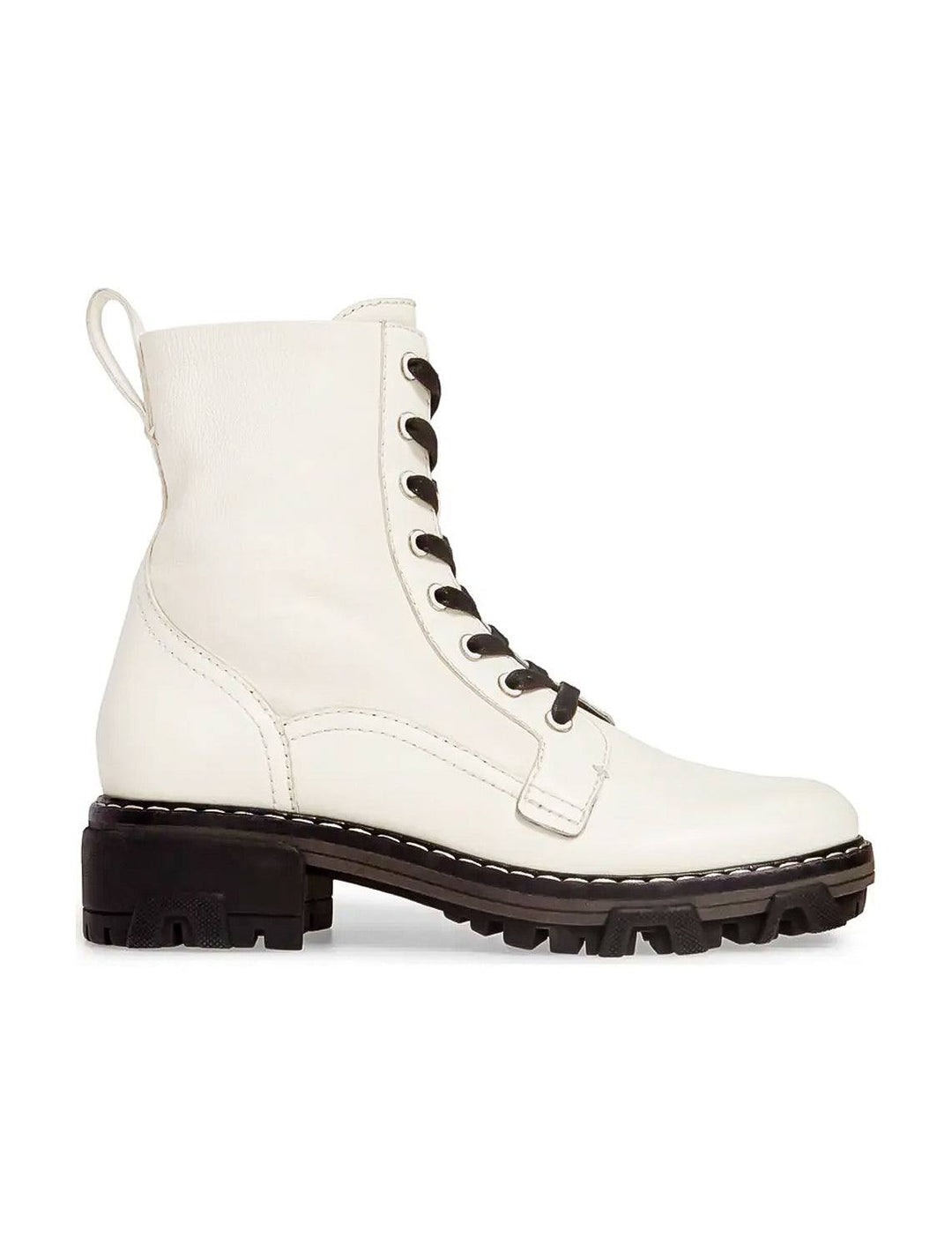 side view of shiloh boot in antique white