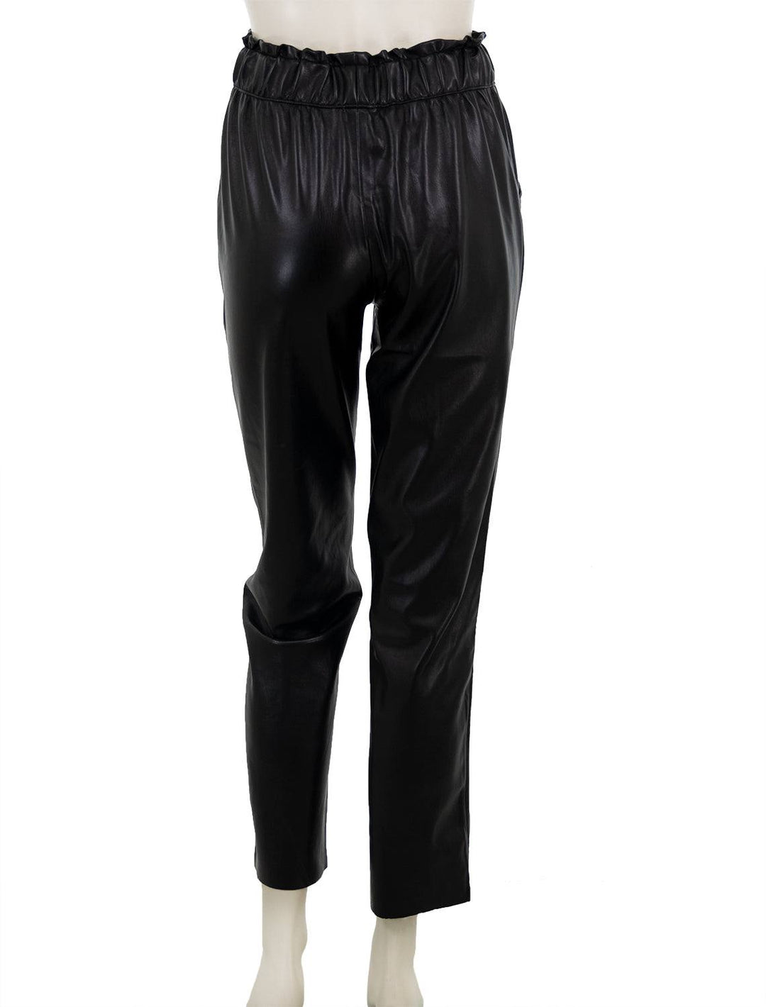 Back view of Sunday NYC's Harper Pant in Black Vegan Leather.