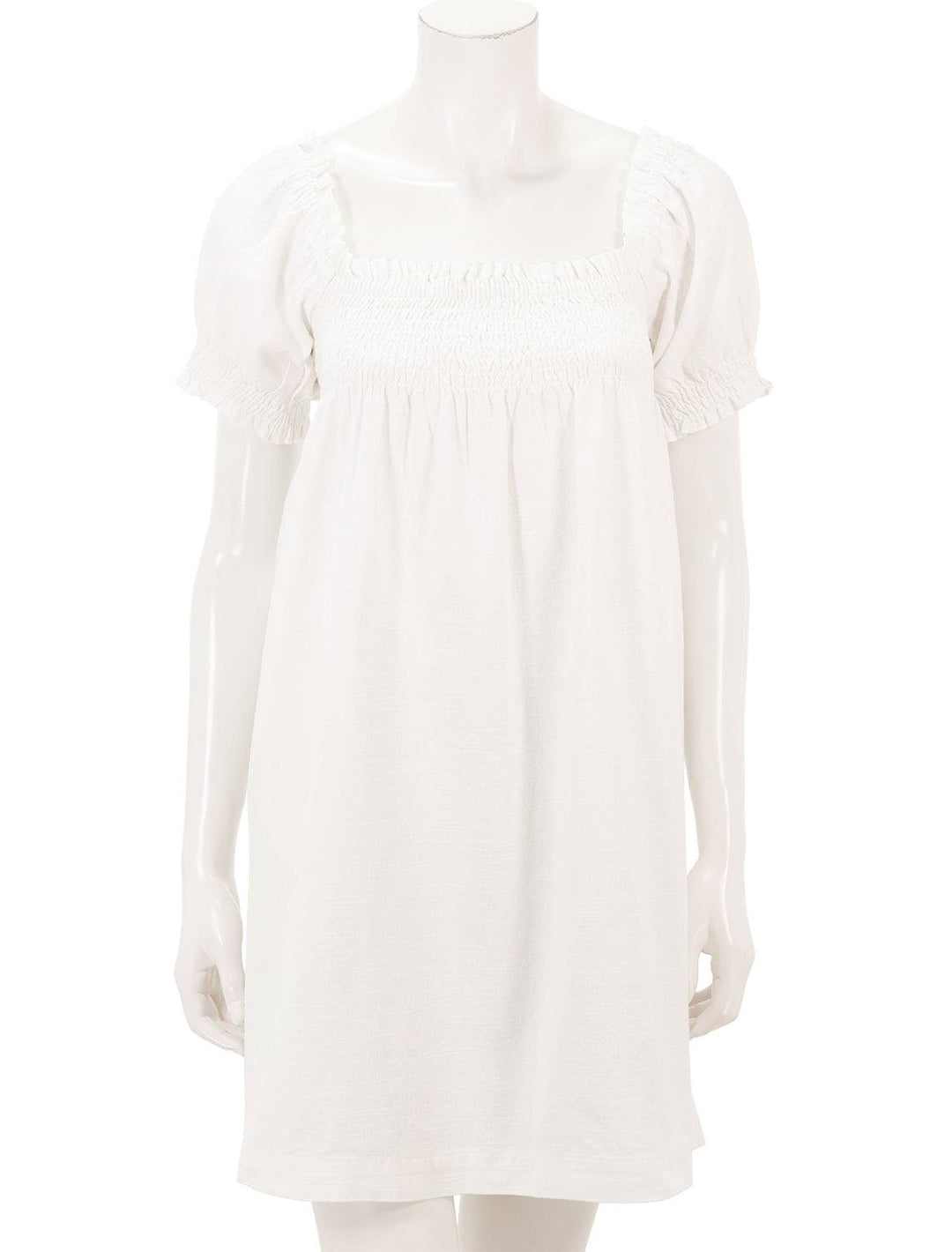 front view of ramona dress in egret