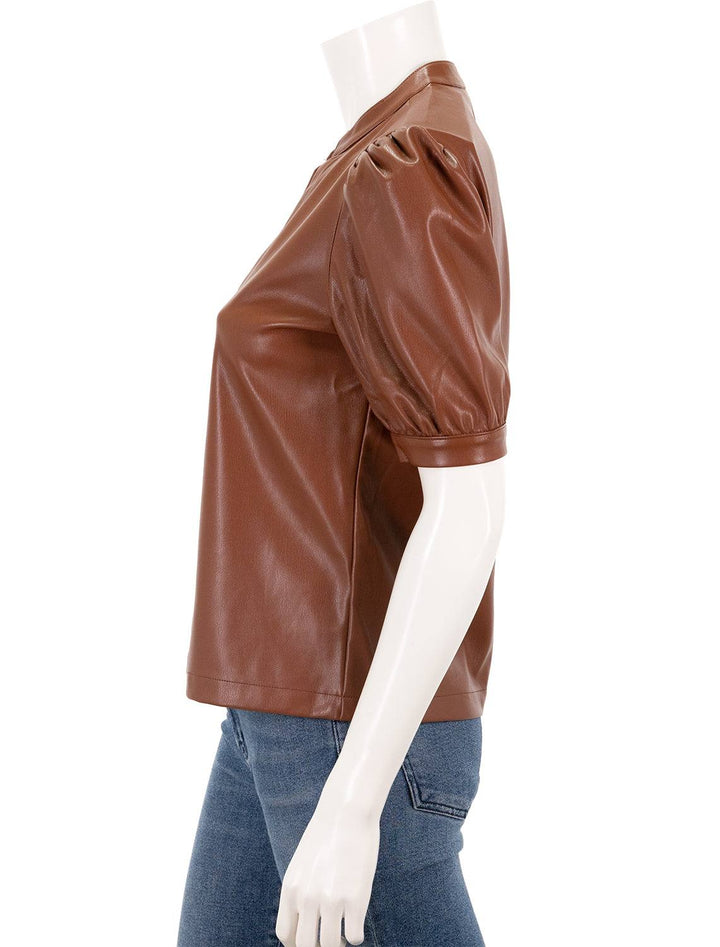 side view of jane top in cognac