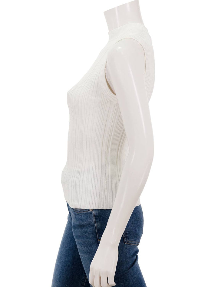 side view of amarone rib shell in off white