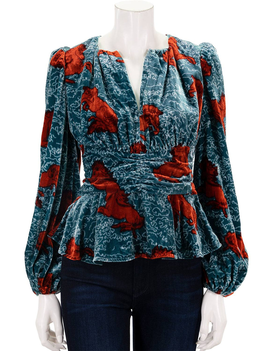 front view of aileen top in shetland pony blue ice