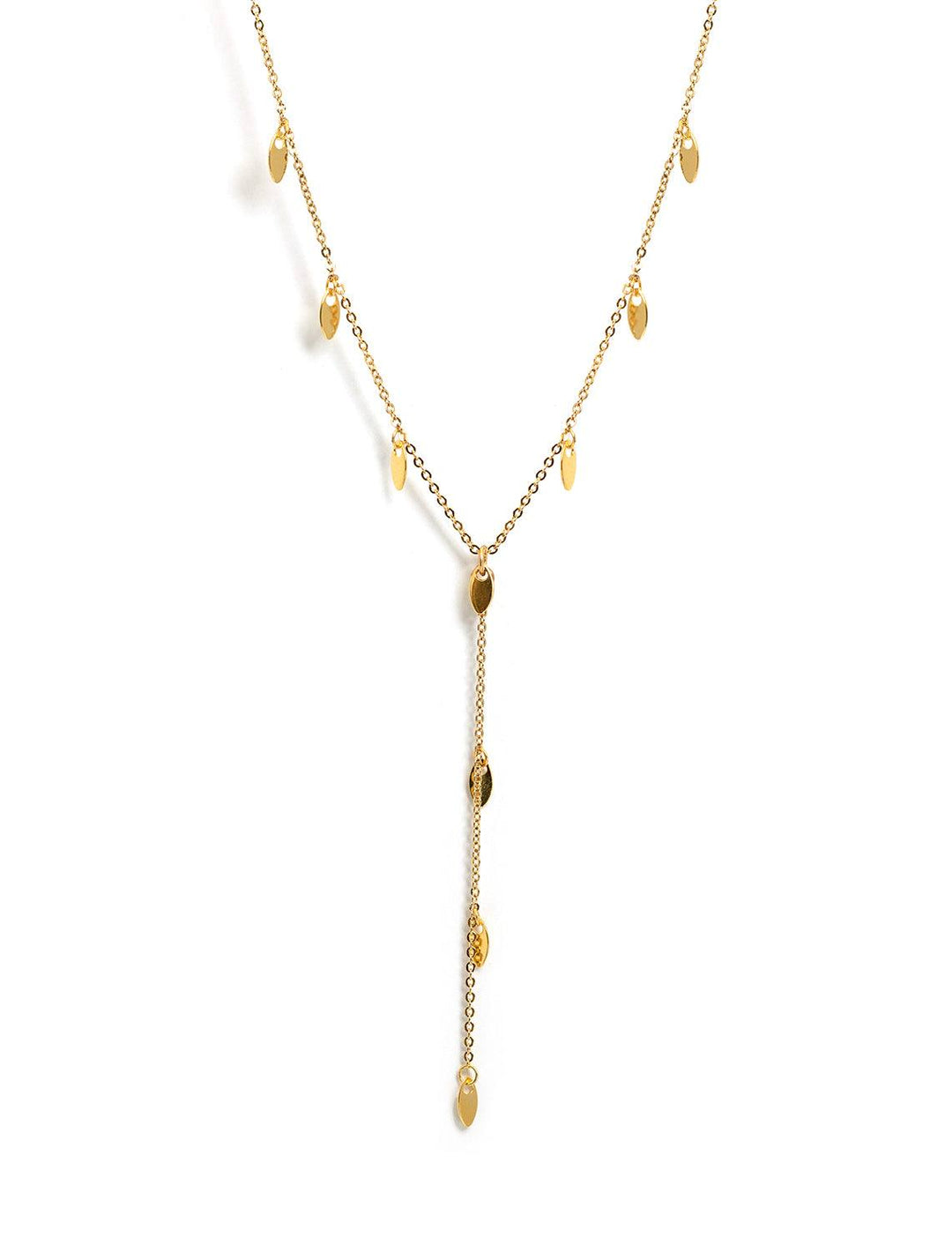 front view of petal y necklace