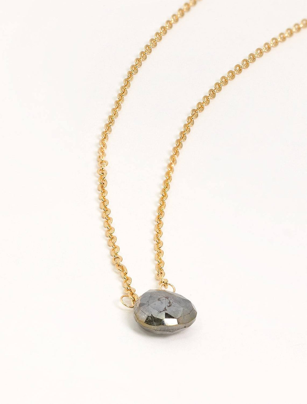close up view of mystic labradorite delicate necklace labradorite gem