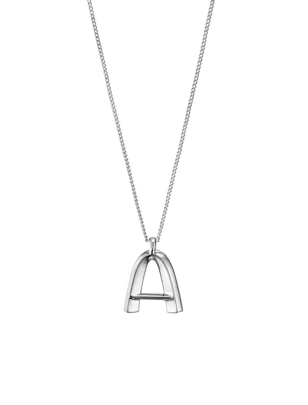 front view of monogram necklace in silver | A