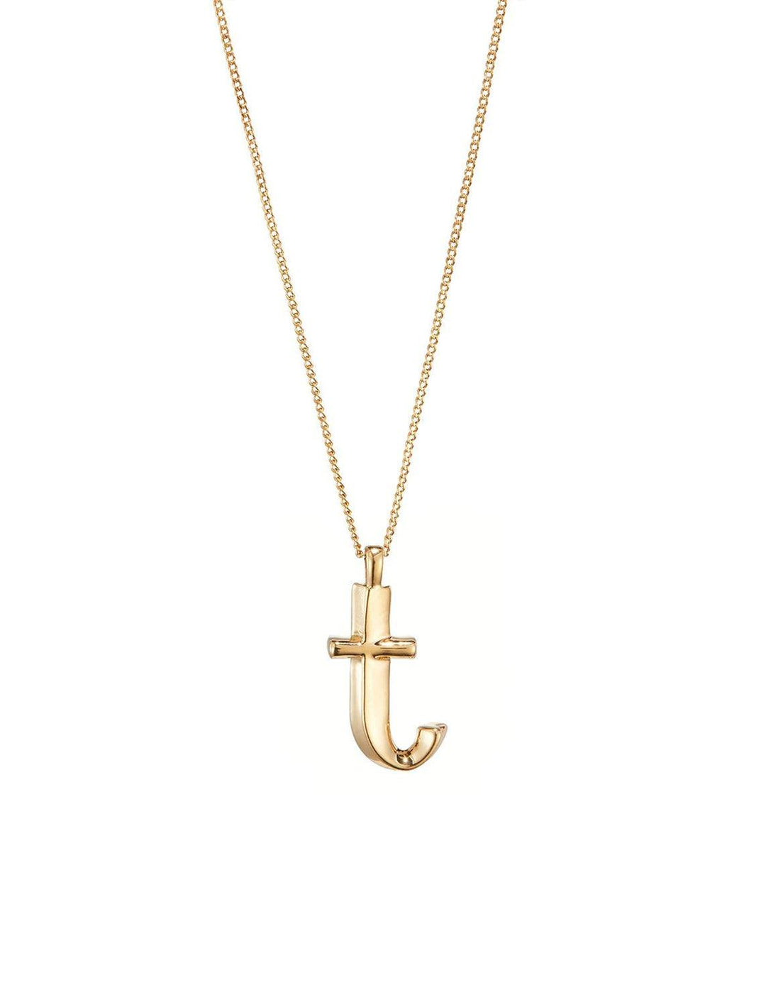 front view of monogram necklace in gold | T
