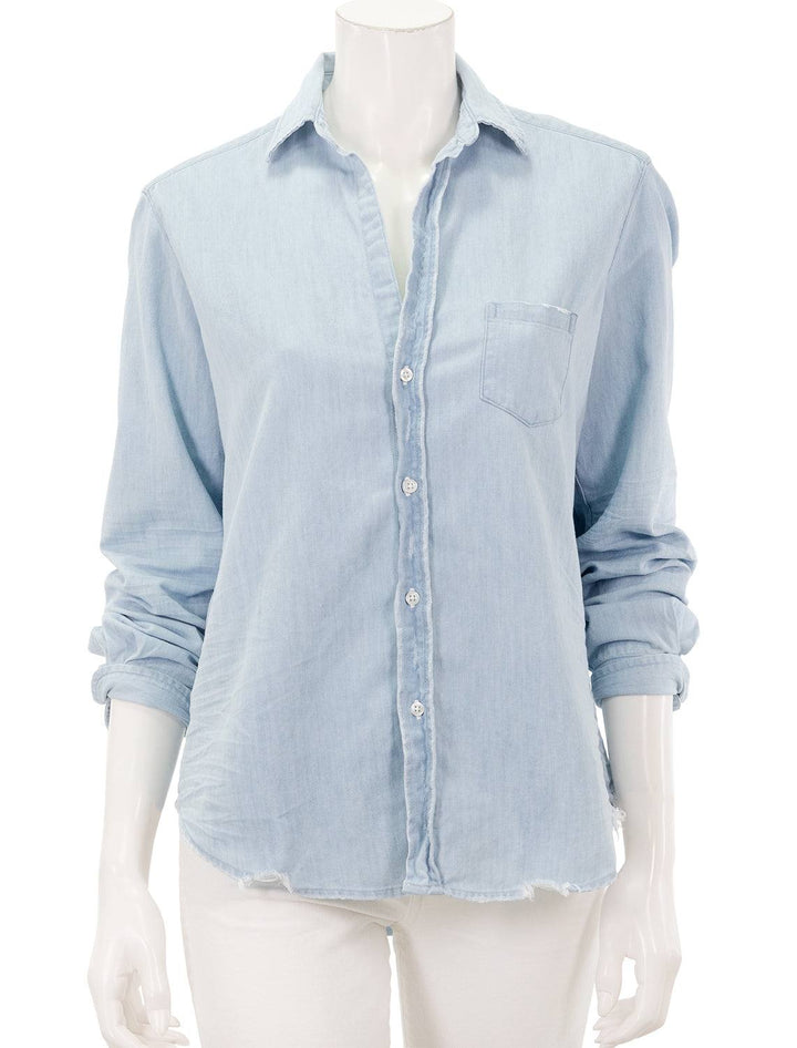 front view of eileen in classic blue tattered wash