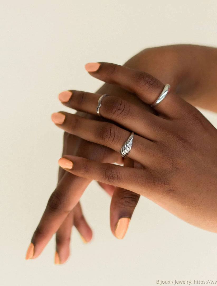 nail polish in bon on model's fingernails