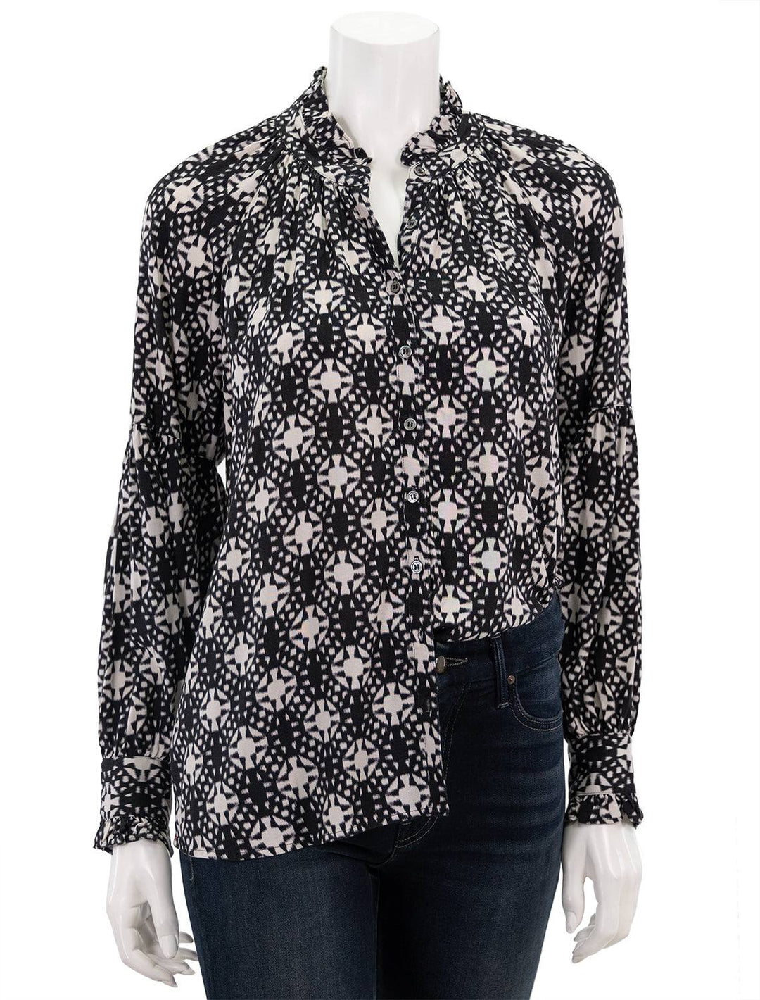 front view of hanna shirt in octave night print
