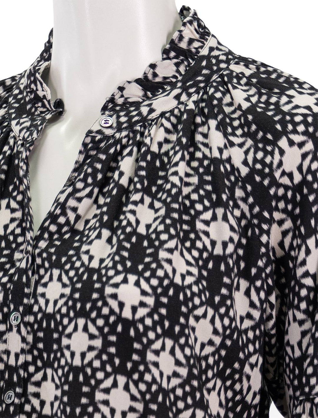 close up view of hanna shirt in octave night print