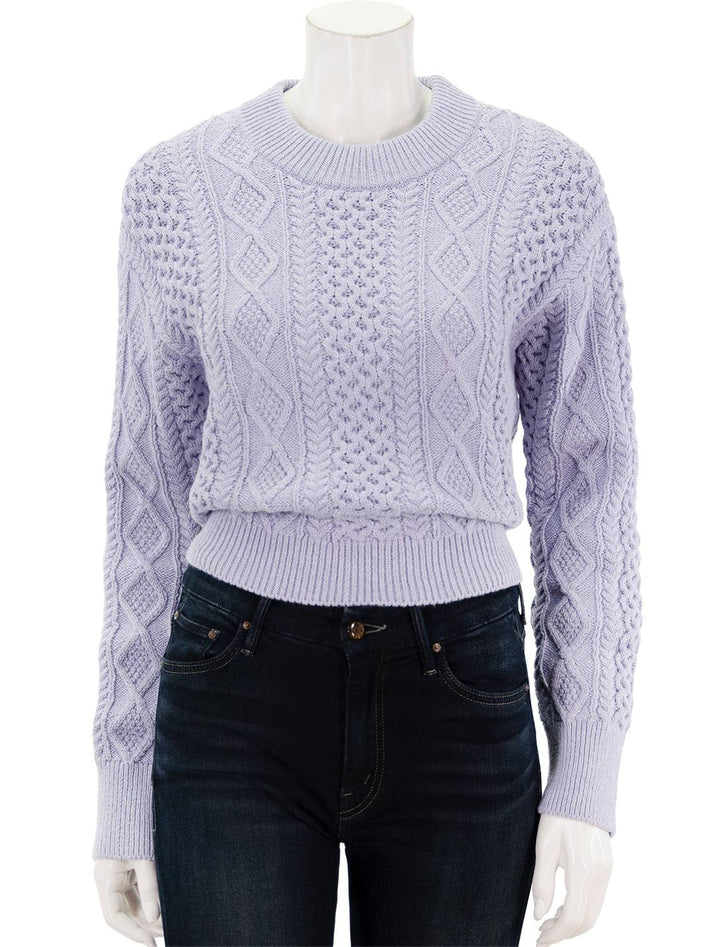 Front view of Rails' amy sweater in lavender.