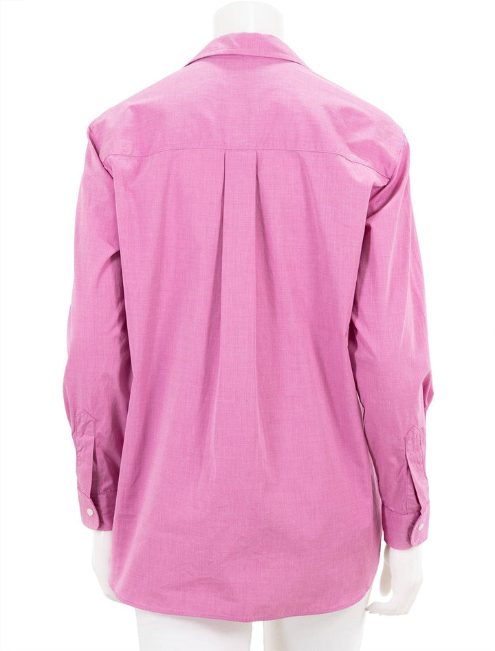 Back view of Frank & Eileen's joedy shirt in magenta end on end.