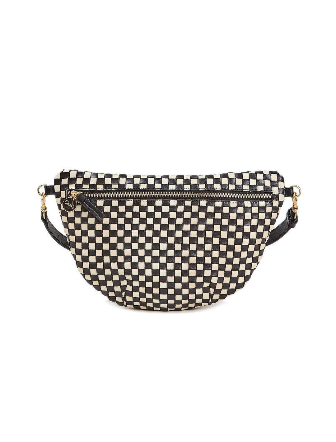 grand fanny in black and cream woven checker
