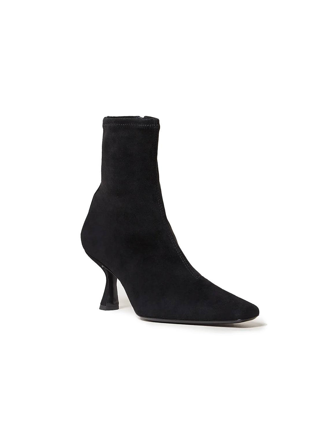 Front angle view of Loeffler Randall's thandy boot in black.
