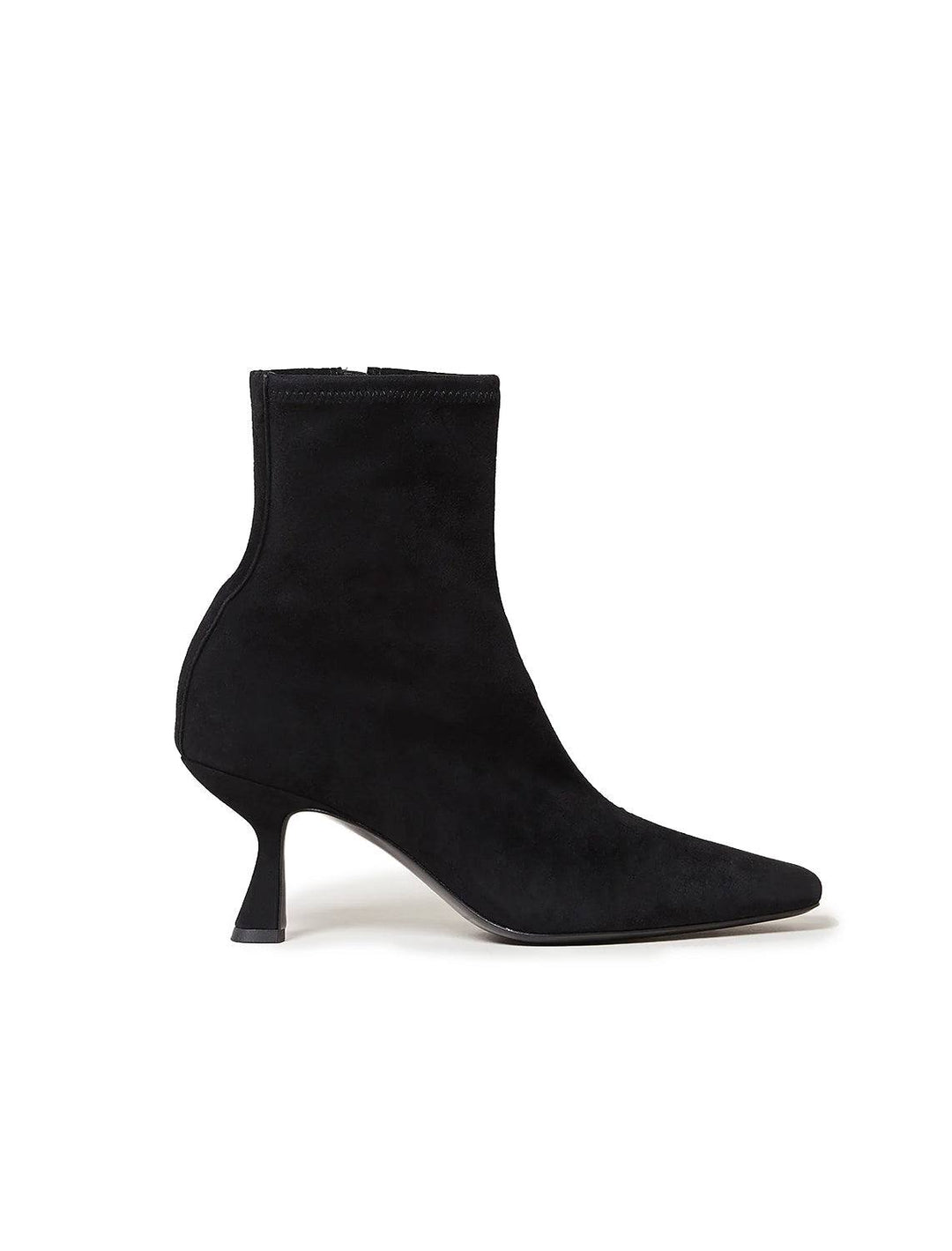 Side view of Loeffler Randall's thandy boot in black.