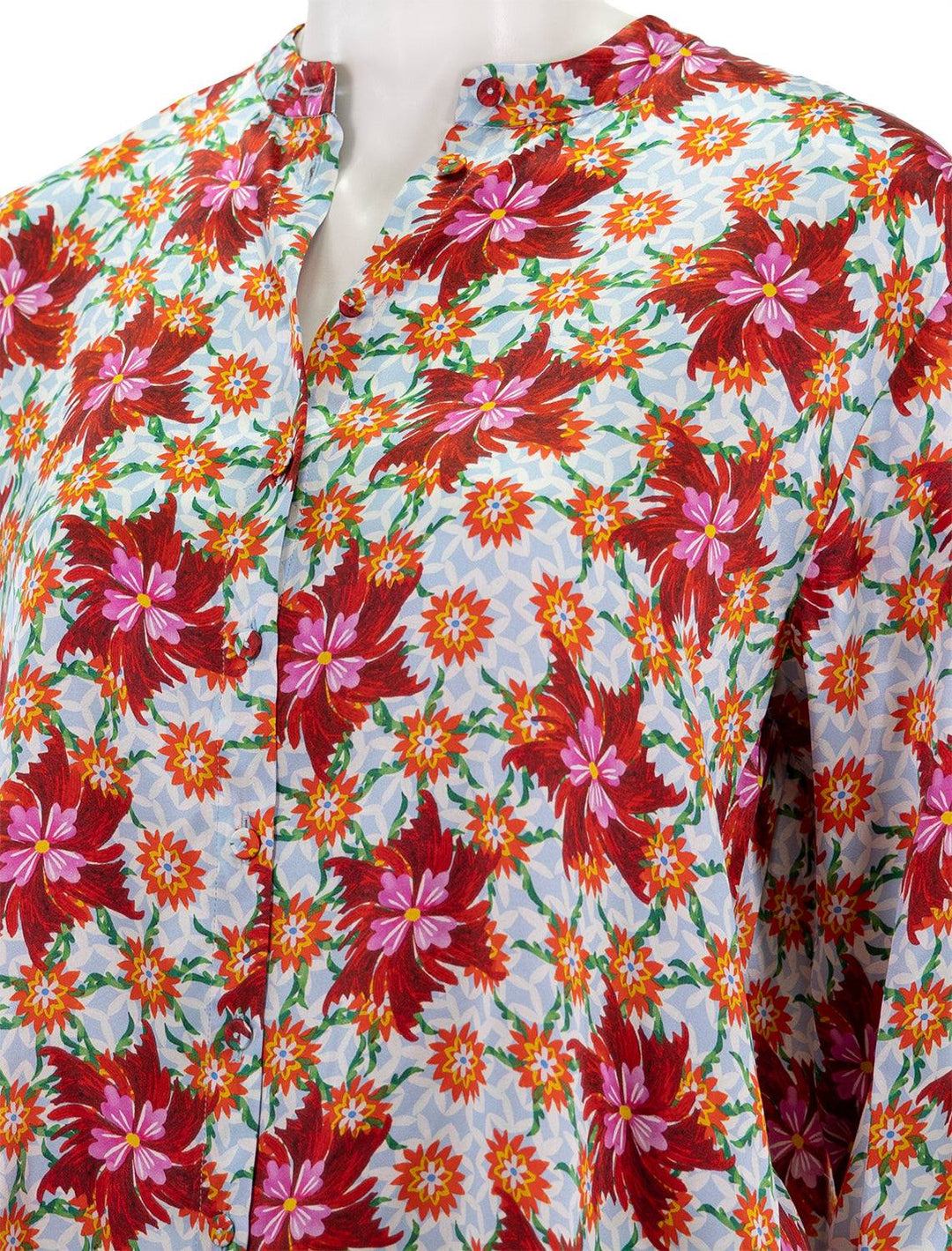 Close-up view of Saloni's bobbi shirt in stargazer.