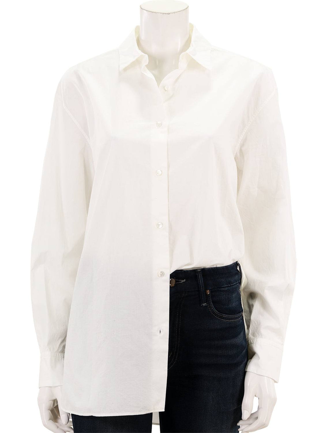 Front view of Nili Lotan's yorke shirt in white.