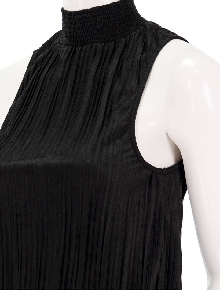 Close-up view of Sundays NYC's leisla top in black.