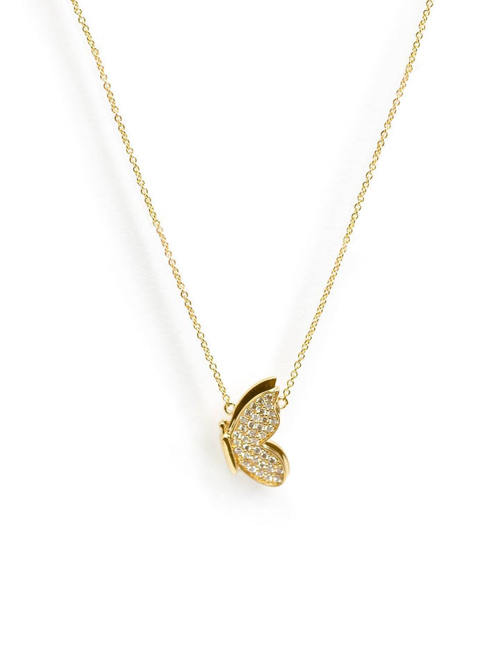 small pave in flight butterfly necklace