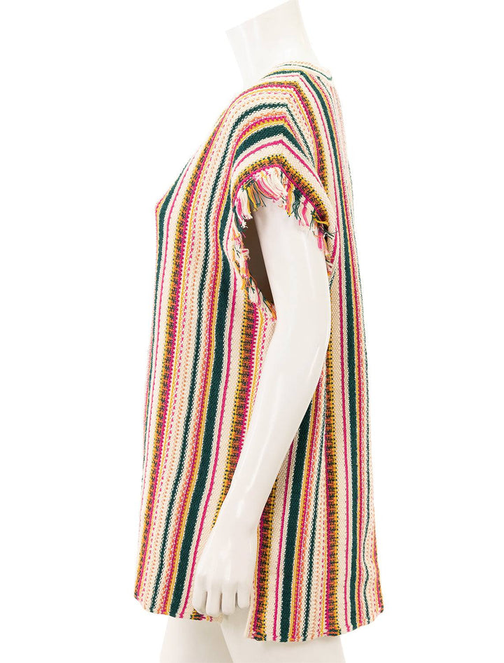 Side view of Vanessa Bruno's antea dress in multi stripe.