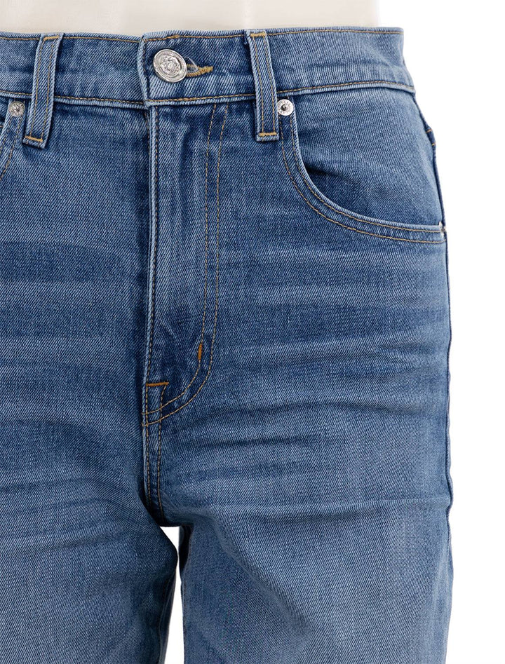 Close-up view of SLVRLAKE's grace crop jeans in miles away.