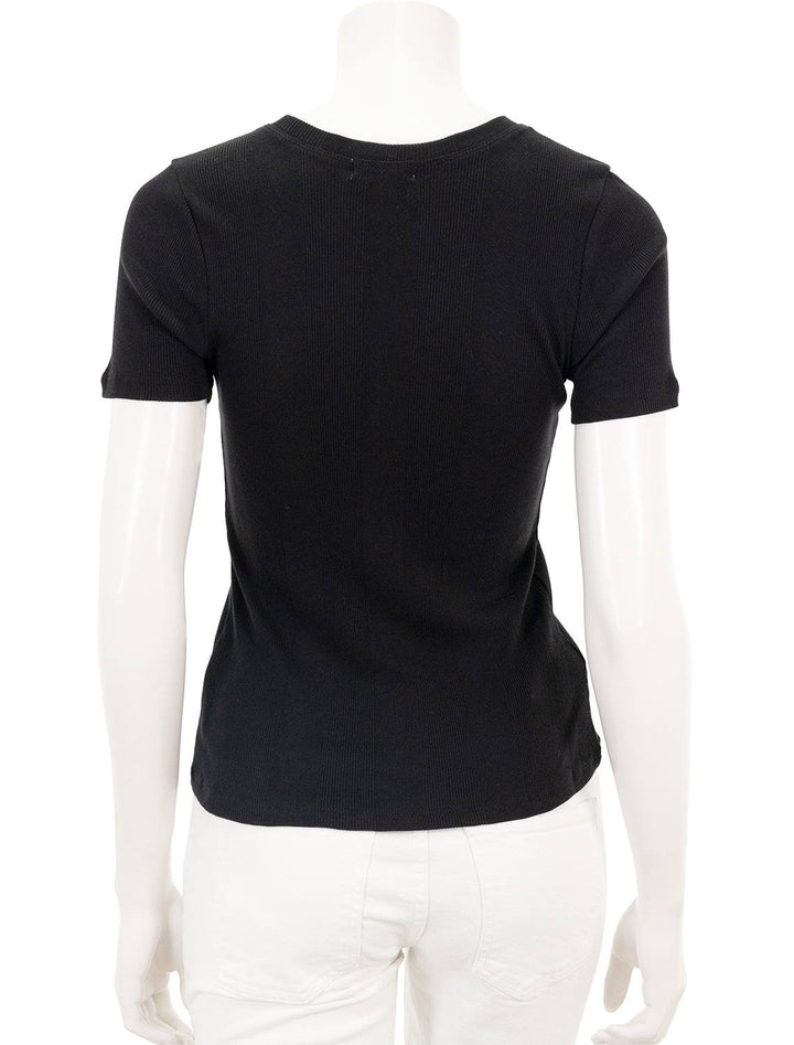 Back view of Goldie Lewinter's cotton rib tee in black.
