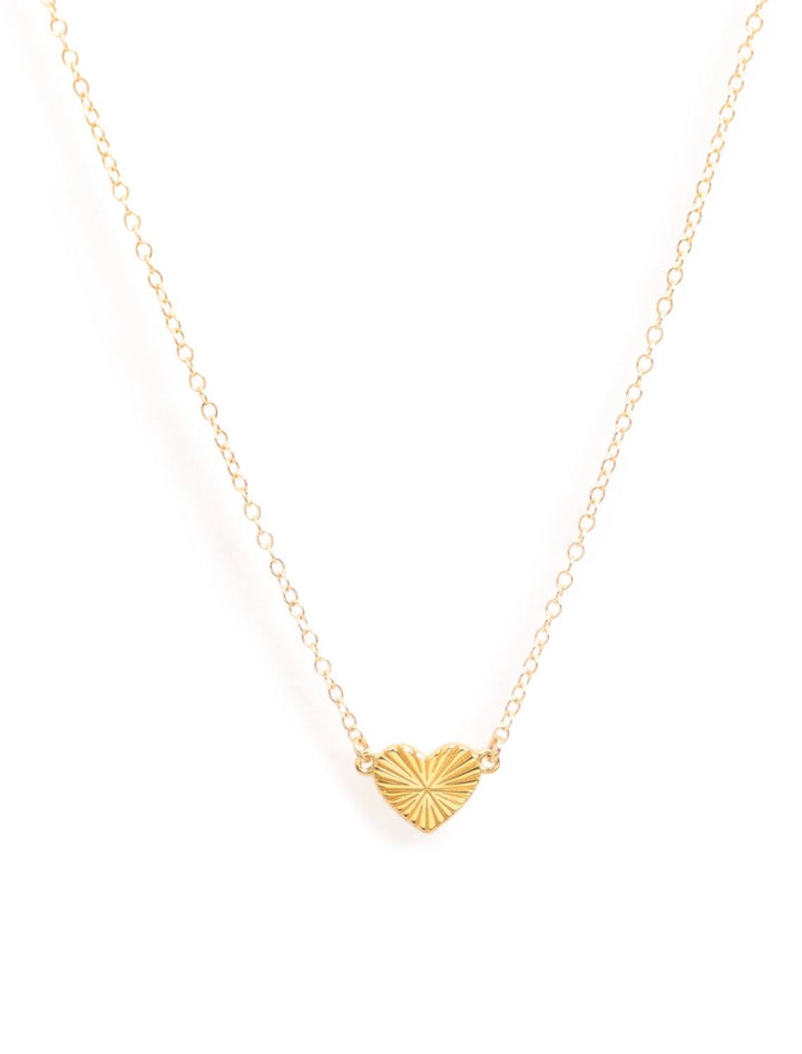 heartbeat charm necklace in gold