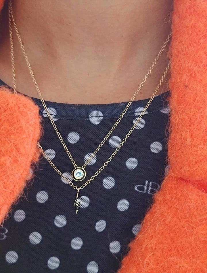 Kris Nations candy bezel necklace with white enamel - Twigs