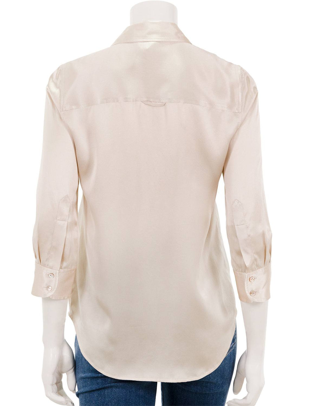 back view of dani blouse in champagne