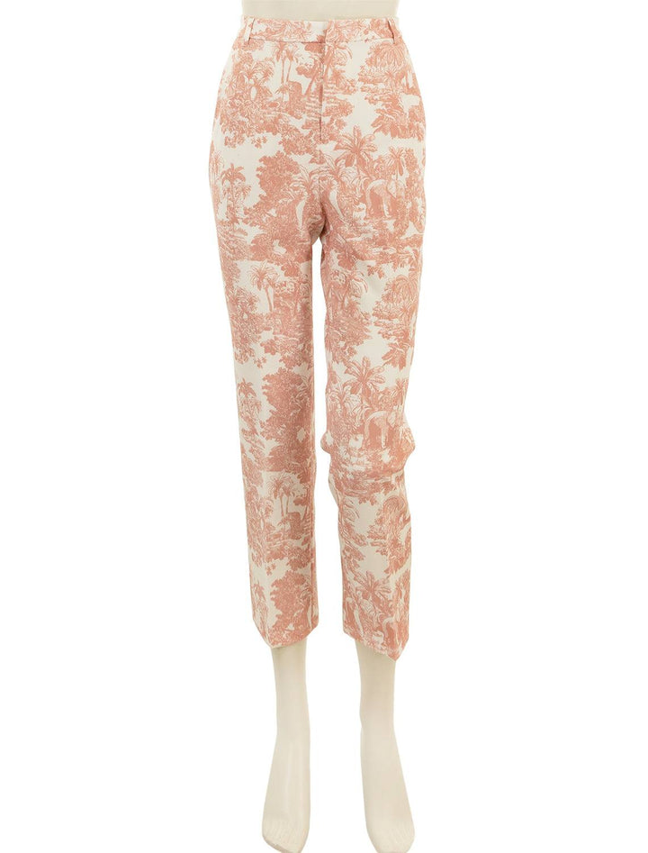 Front view of L'agence's ludivine trouser in rose multi toile.