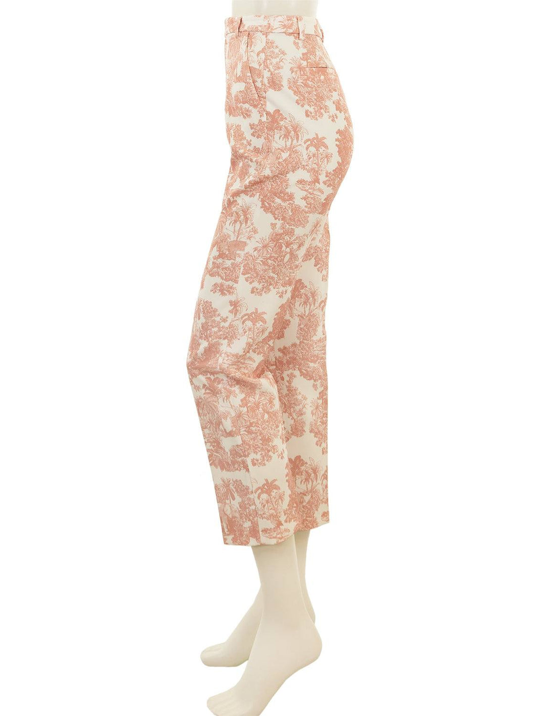 Side view of L'agence's ludivine trouser in rose multi toile.
