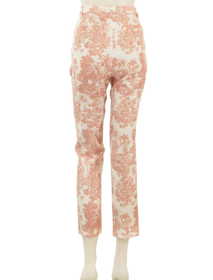Back view of L'agence's ludivine trouser in rose multi toile.